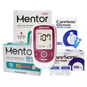 SD스탠다드 멘토 혈당측정기+시험지50매+솜100+침100