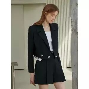 에고이스트 [55사이즈특가] 핀턱 포인트 숏 팬츠 블랙 EP2WQ364 690567