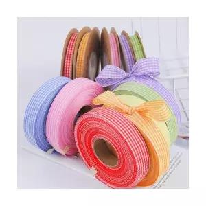 체크 공단 리본 끈 선물 답례품 포장 리본 45m 2cm