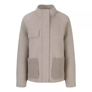 베스띠벨리 울혼방 니트 포켓 하이넥 집업 코트 BJHRX26460