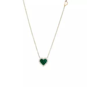 다미아니 20108933 벨에포크 다이아몬드 공작석 하트 18K 골드 목걸이