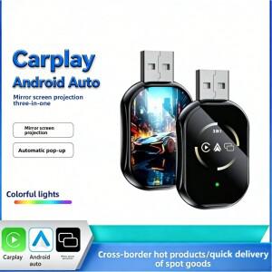 카플레이 어댑터 안드로이드 오토 무선 3 in 1 스마트 박스 iOS 화면 미러링용 자동차 액세서리