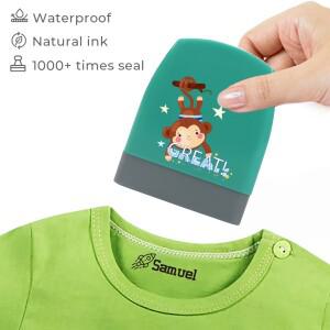 1개 맞춤형 이름 도장 동물 패턴 무독성 소재 학교 용품 및 직물 마킹에 이상적