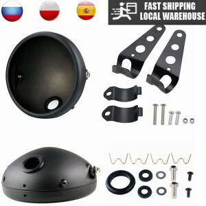 바이크 오토바이 LED 헤드 라이트 하우징 7 인치 레트로 복고풍 엔틱 수정 라이트베이스 쉘베이스 쉘 등대