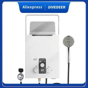 다이브디어 6L 휴대용 야외 캠핑 가스 온수기 트레일러 샤워 및 온수 필요즉시 가열 비전기식 난방 장치