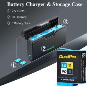 고프로 히어로 11 10 9용 1800mAh 리튬이온 배터리 팩 모션 카메라 충전식