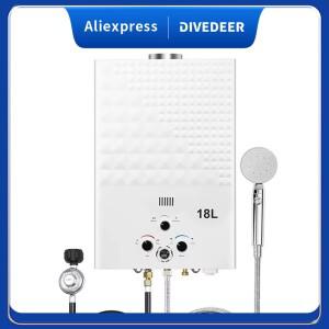 다이브디어 즉시 가스 온수기 16L/18L/20L 배터리 구동 강력 환기 액체 프로판 밸런스형 가정용 욕실용