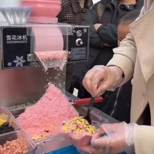 60KG/24H 눈꽃 제빙기 유럽  빙수 기계 얼음 면도기 220/110V