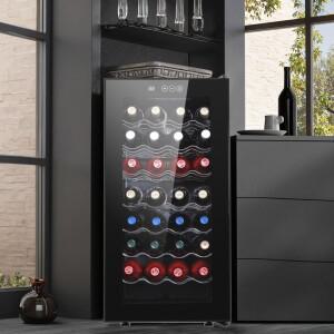 78리터 독립형 와인 쿨러 냉장고 32병 스테인리스 스틸 캐비닛 가정용 또는 호텔용 전기식