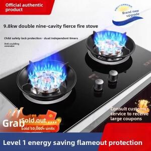 사쿠라 고출력 가스레인지 더블 버너 천연가스 키친 테이블탑 LPG 내장형 에너지 절약