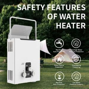 DIVEDEER 6L 야외 캠핑 가스 온수기 휴대용 핸드헬드 즉시 가열 비전기식 트레일러 샤워 시스템