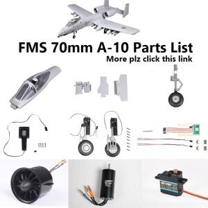 FMS 70mm A10 V1 EDF 덕트 팬 제트 부품 후퇴 랜딩 기어 세트 시스템 문 모터 서보 RC 비행기 모델 항공기