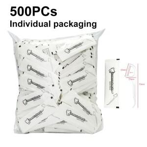 500PCs 일회용 치실  이쑤시개 호텔 가족 스틱을개별적으로 포장
