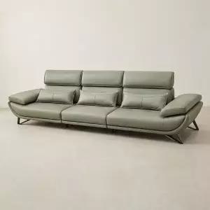 [스코나] 베르니 실리콘레더 가죽 스윙 좌방석 확장 4인 소파