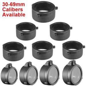 퀵플립 렌즈 바운스 커버 30-69mm 구경 HD 투명 방진 보호대 (사냥용 소총 스코프 망원경 캡)