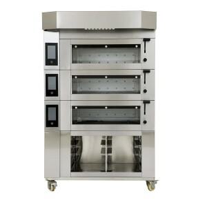 상업용 3단 컨벡션 오븐 전기 터치스크린 디지털 제어판 식품 베이킹 장치 16.8KW 빵 피자