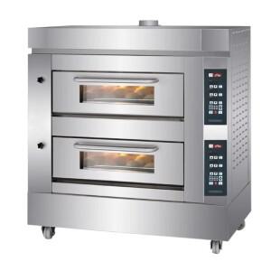 상업용 2단 4트레이 컨벡션 베이커리 오븐 디지털 전기 피자 히트 스테인리스 스틸 푸드 데크