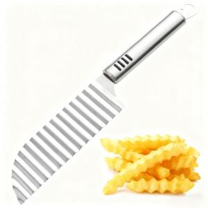 스테인리스 스틸 웨이브 감자 칩 슬라이서 반죽 야채 과일 다지기 커터 걸이형 디자인 프렌치 프라이 주방
