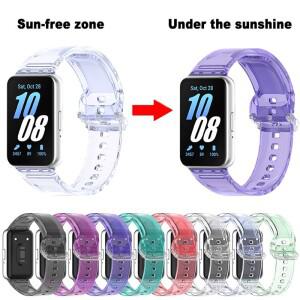 samsung 호환 Galaxy Fit 3 용 TPU 교체 밴드 Photochromic Sport Strap Clear Band Smartwatch 스트랩 조
