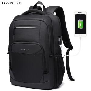 USB 충전 포트가 있는 BANGE 여행용 방수 배낭 남성과 여성 15.6인치 노트북 십대 학교 가방
