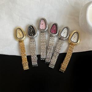 IEKE 실버 스네이크 헤드 스틸 스트립 여성용 시계 니치 라이트  심플 레트로 복고풍 엔틱 하이엔드 쿼츠