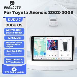 DUDUAUTO DUDU7 안드로이드 13 A7870 자동차 라디오 토요타 아벤시스 T25 2002-2008 네비게이션 GPS 멀티미