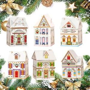 홀리데이 빌리지 스파이스 하우스 세트 미니 소형 크리스마스 진저브레드 병 축제 장식 주방 카운터탑 캔들