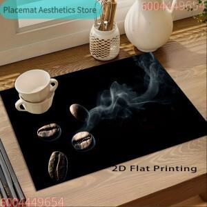 미니 소형멀리스트 커피콩 디자인 테이블 매트(애프터눈 티용) 세척 가능 식기 및 컵 건조 매트 주방용품 B