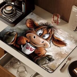 커피 머신 매트 주방 조리대 식기 세척 슈퍼 바 냄비  장식