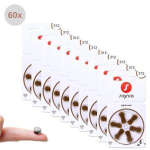 시그니아 보청기 배터리 60개/10팩 1.45V 고성능 312 PR41 BTE CIC RIC