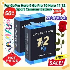GoPro Hero 9 Go 10 11 12 스포츠 카메라용 2000mAh 배터리