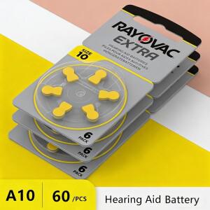 보청기 배터리 60개입 아연-공기형 10/A10/PR536. 레이오박 엑스트라 퍼포먼스 (BTE CIC용)