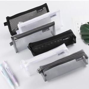 사무실용 메이크업 핸드백 학교 필통 대형 소형 매시 투명 화장품 학생 나일론 보관 세면 용품 키트