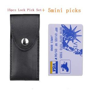 5pcs 미니 소형 Lockpick 깨진 연습 도구 훈련 스테인레스 스틸 자물쇠 도구와 잠금 세트