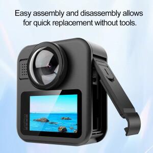 고프로 맥스2 블랙 방진 배터리 커버 문 타입-C 충전 포트 케이스 액세서리