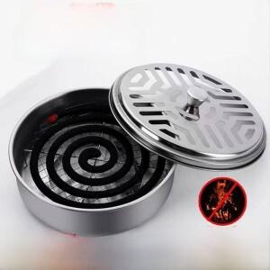 내화성 스테인리스 모기향 홀더(뚜껑 포함)  재떨이 디자인 가정용 퇴치 박스 수납 정리함