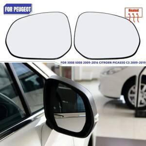 푸조 3008 및 시트로엥 C3 피카소용 광각 볼록 조절식 열선 후방 거울 유리가 장착된 표준 후면 패널