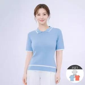 [3종세트] 여성 배색 니트