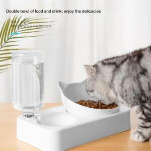 강아지 고양이 물통 겸용 호환 식기 이중 식사 물 급수기 애완동물 GS06