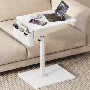 소파용 Vagusic 팔걸이 트레이 테이블 작은 공간용 360 회전 높이 조절 TV 스낵 사이드 침대 의자 식사