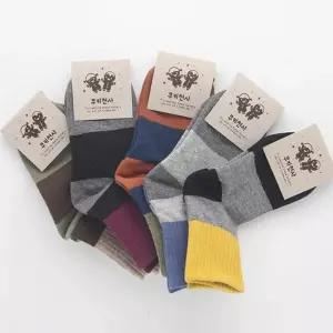 아동양말 가을양말 배색 골지 장목양말 5켤레묶음