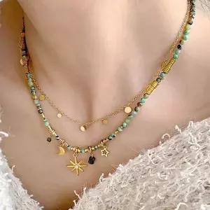 여성 별자리 목걸이 더블체인 은하수 레이어드