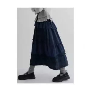 에잇세컨즈 8SECONDS 체크 믹스 스커트 네이비 390166