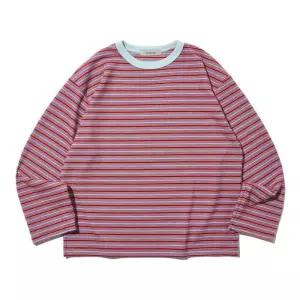 [로아드로아]스트라이프 레이어드 긴팔티셔츠 (레드)