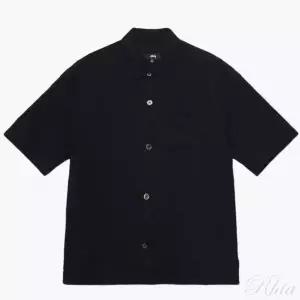 스투시 플랫 보텀 크링클드 셔츠 1110324 블랙