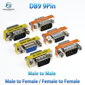 DB9 9Pin 남성-여성/남성-남성/여성-여성/미니 소형 성별 체인저 어댑터 RS232 직렬 플매트 카펫 러그 Com