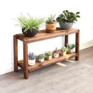 화분선반대 원목 다육이 선반 베란다 2단 이동식 거치대