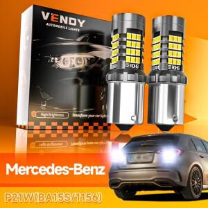 2x LED 후진등 블브 램프 P21W BA15S 1156 캔버스 메르세데스 벤츠 호환 W168 W245 W202 CL203 W415용