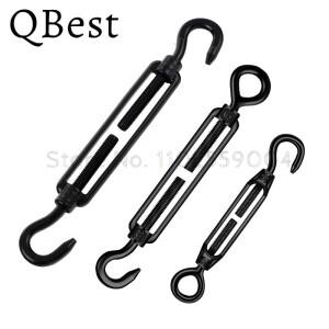 1PCS 스테인레스 스틸 블랙 후크 및 아이 텐셔너 로프 케이블 장력 조절 가능 정원 M4 M5 M6 M8 와이어