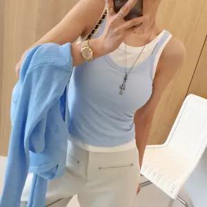 심플이즈 무지 스판골지 슬리브리스 민소매 캡 크롭 브라렛 탑 (6color)